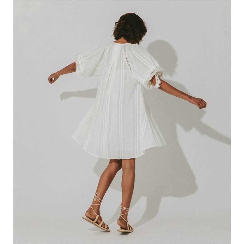 CLEOBELLA alba mini dress in ivory boho chic summer style size M VGUC Swim Cover - Picture 3 of 11